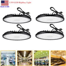 400W UFO LED High Bay Light Shop Garage Lights Warehouse Commercial Lamp 4Pack