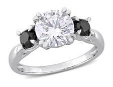 1.85 Carat (ctw) Lab-Created Moissanite Engagement Ring 10K Gold and Diamonds