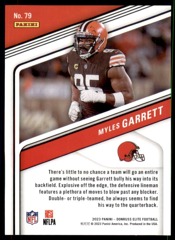 Carte Panini Myles Garrett 2023 – Orange Foil 371/565 – Cleveland Browns
