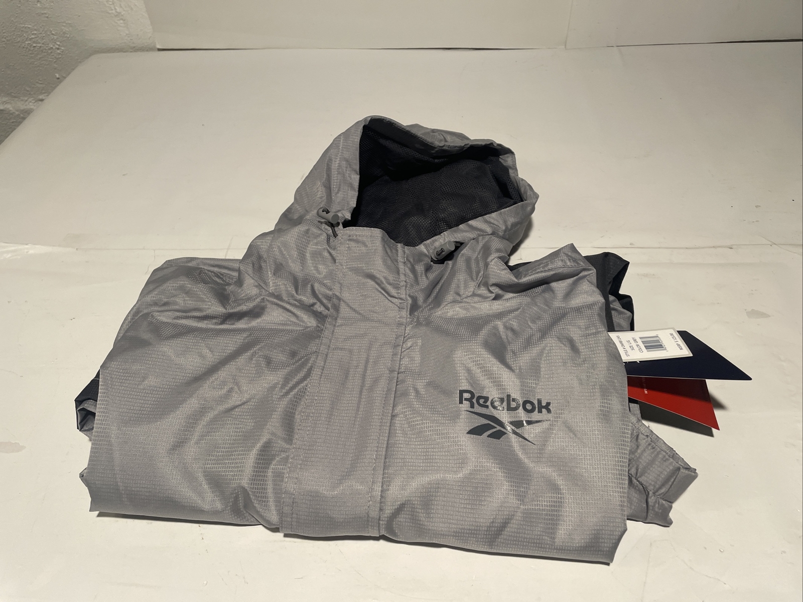 Reebok Windbreaker Pullover 1/4 Zip Lightweight Hooded Jacket Golf Gray Large thumbnail 17