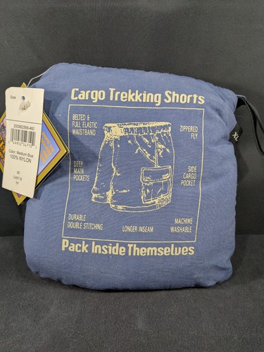 New Flyers Men’s Size XL Blue Cargo Trekking Shorts Pack Inside Themselves - Picture 2 of 4