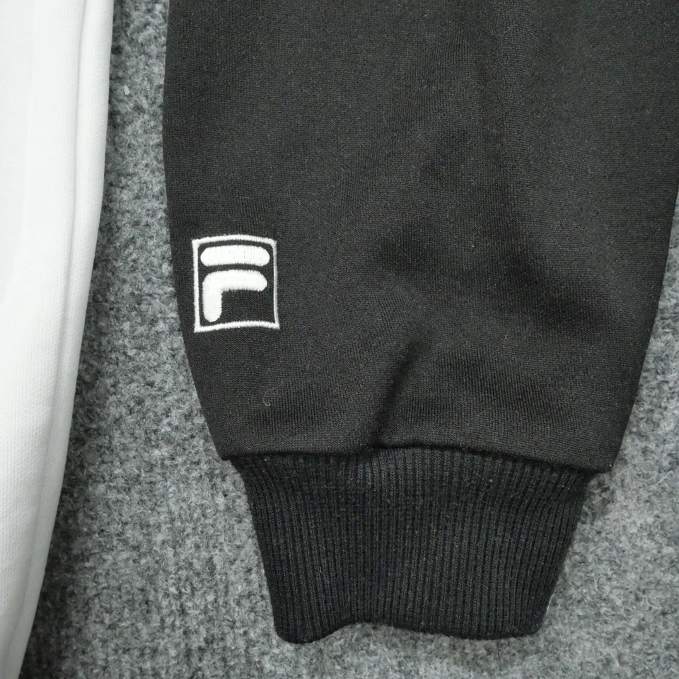Vintage Fila Jacket Adult Medium Black White Track Casual 80s 90s - Image 3 of 4