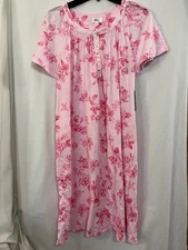 Aria 100% Cotton Women's Short Sleeve Scoop Neck Nightgown Pockets Pink U pick