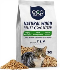 Cat Litter Wood Pellets Absorbent Pine Hygiene Odour Control Non-Clump 30 Litres