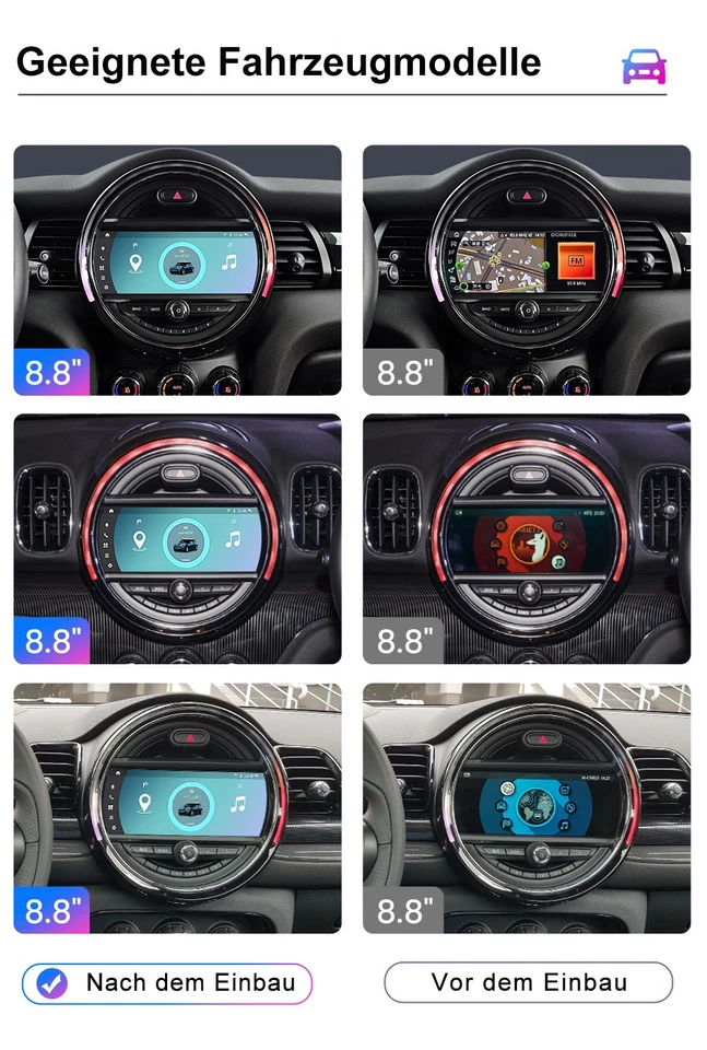 Für BMW Mini Cooper F55 F56 NBT 14-2017 Carplay 8.8” Android 14 Autoradio 8+128G - Bild 3 von 4