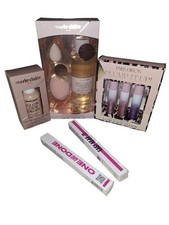 Beauty Gift Set w/ Lip Trio, Glow Dew Drops, BrowStylist, Brush Cleaner Sponge