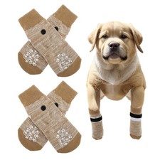 Chaussettes Anti-dérapant 4Pcs Chaussette Bretelles Jaune S (5.5 x 14 cm)