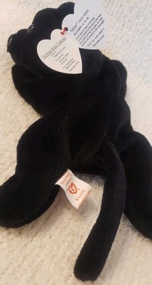 Ultra Rare Oddity 'Velvet' black Panther With Waddles Tush Tag Ty Beanie Babies