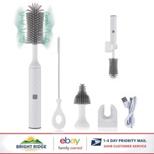 Electric Bottle Brush Cleaner Set with 3 Silicone Brushes for Baby Bottles