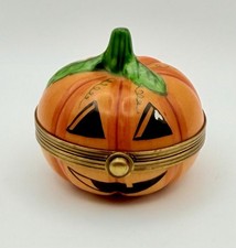Peint Main Limoges France Halloween Pumpkin J...