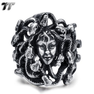 Hochwertiger TT 316L Edelstahl Medusa Schlange Punk Gothic Ring (RZ69) DE