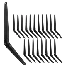 20 Pack Black Shelf Brackets 10 Inch Heavy Duty DIY Floating Wood Support