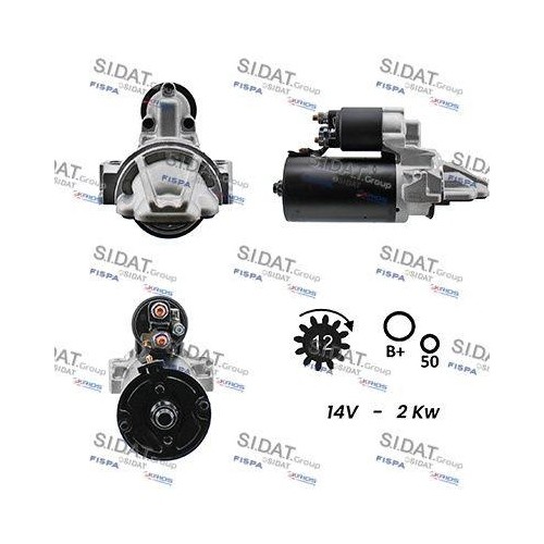 Démarreur Sidat S12BH0004 pour Alfa Romeo et Fiat après 2010