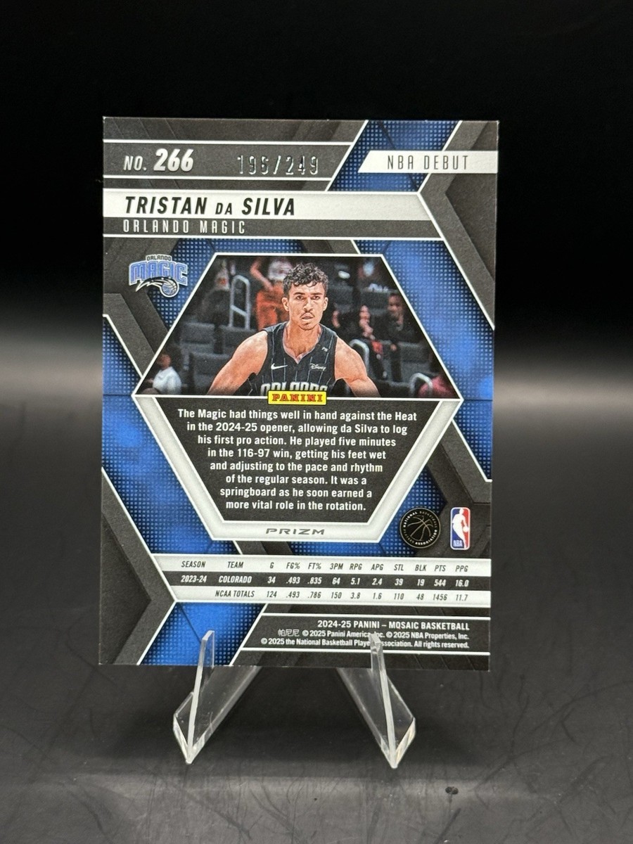 2024-25 Panini Mosaic Tristan Da Silva NBA Debut #266 Orange /249