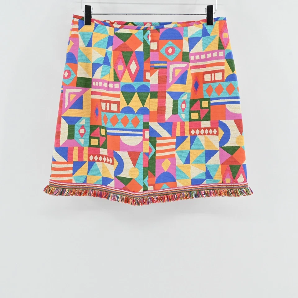Antonio Melani Noa 几何裙 8 码彩色条纹装饰多巴胺女孩 — 第 2/4 张图片