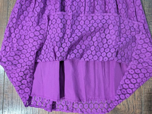 Nicole By Nicole Miller Purple Crochet Overlay Sheath Dress Size 16 Classic Boho - Picture 9 of 15