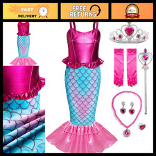 Mermaid Princess Costume Dress for Girls with Accessories - Pink, Size 5T