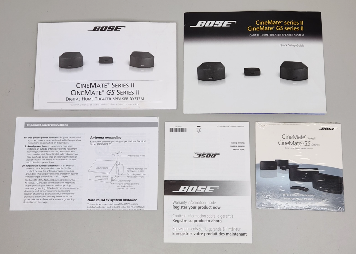 Bose CineMate Series II Satellite Speakers Pair of 2, Cables