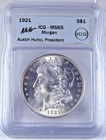 1921 MORGAN SILVER DOLLAR MS 65 BLAST WHITE ICG CERTIFIED $1 FREE SHIPPING