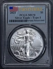 2021 $1 AMERICAN SILVER EAGLE UNC T-1 FS 1 oz 999 PCGS MS70 A7078