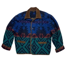 Vintage FOX RUN Foxrun Wool Southwestern Oversized Jacket Native Navajo M