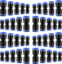 40 Pcs Quick Connect Straight Push Connectors,5/32" 1/4" 5/16" 3/8" 1/2 Inch OD