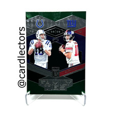 2017 Panini Donruss Elite PEYTON & ELI MANNING Family Ties #3 Green Parallel