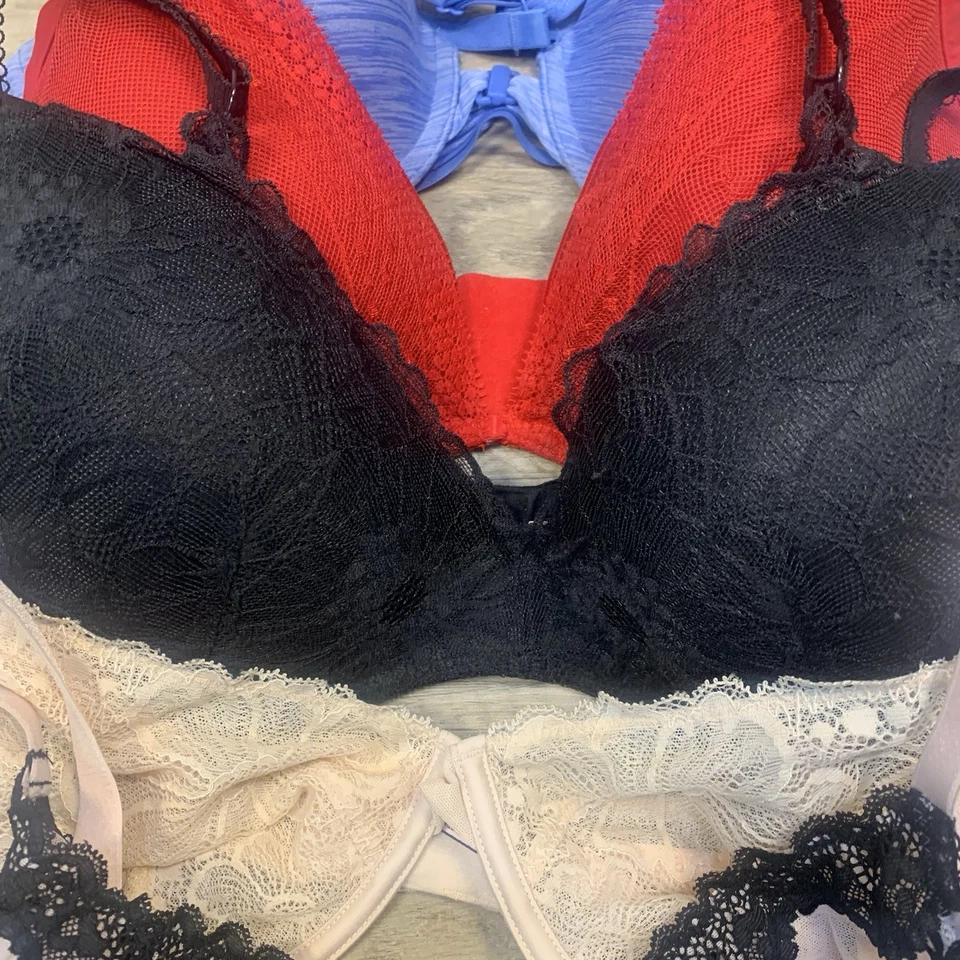 Victoria Secret Bundle 5 Variety Bras Unlined Demi No Wire Lace Plunge 36 DD - Image 2 of 4