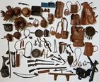 VINTAGE 1960s MARX TOY ACCESSORY LOT DANIEL BOONE JOHNNY WEST GERONIMO FIGURE