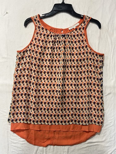 Daniel Rainn Women Orange Sleeveless Blouse Medium