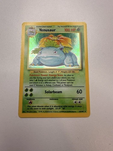Pokémon TCG Venusaur Base Set Holo 15/102 CLEAN & GRADE READY COPY