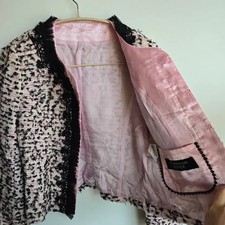KOJI WATANABE Style Pink Black Tweed Jacket - Handmade