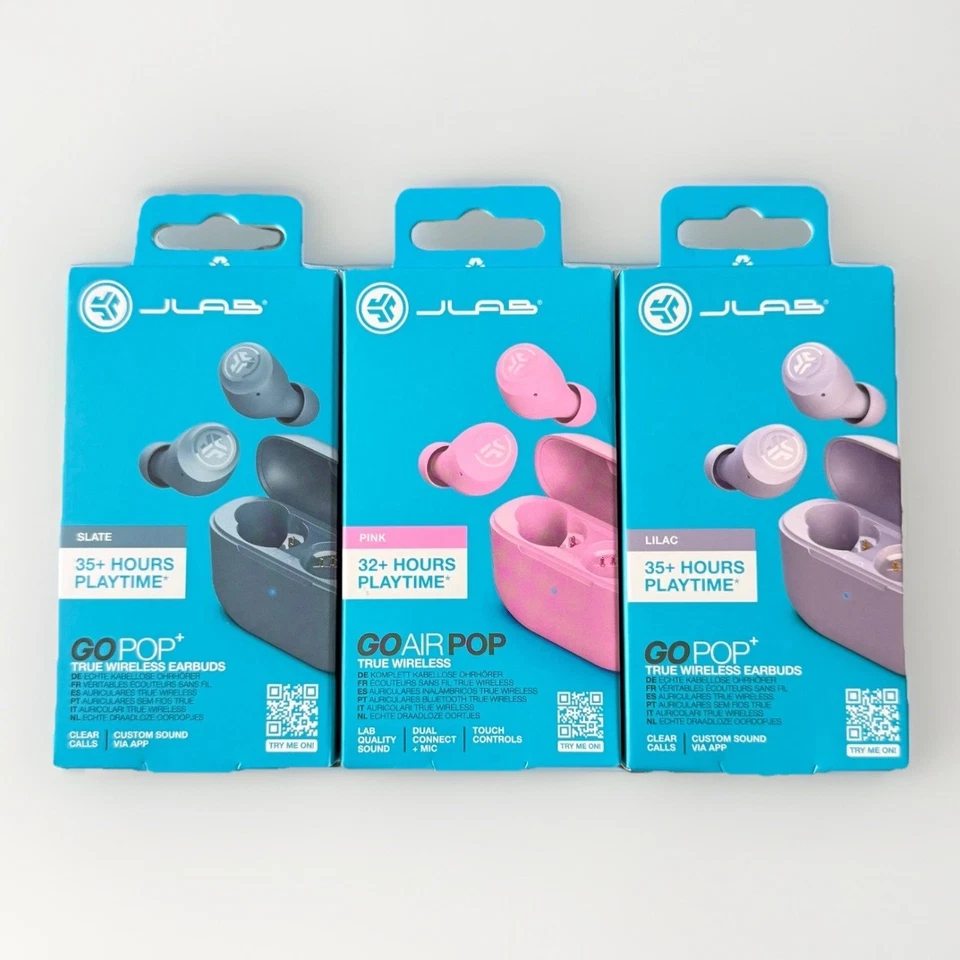 JLab GO Air POP True Wireless Earbuds - CHOOSE COLOUR/MODEL Lilac|Slate|Pink - Image 1 of 1