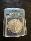 2006 W American Silver Eagle Old ANACS MS69 Holder Rim Toning 20th Anniversary