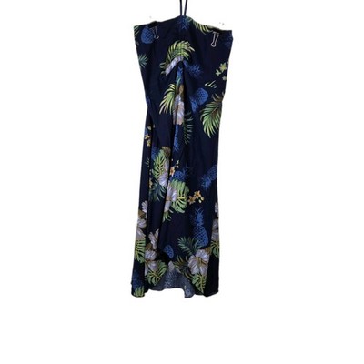 Hawaii Hangover Sz M Ladies HighLow Luau Island Tropical Floral Halter Top Dress