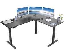 VIVO Black Electric 63" x 55" Corner Standing Desk, L-Shaped Workstation