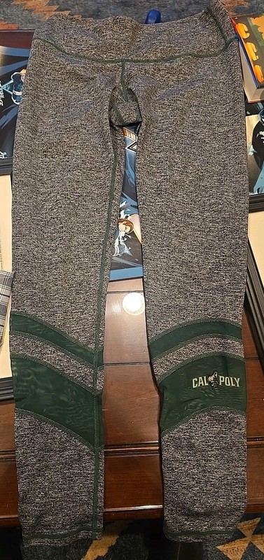 Womens Heather Grey Cal Poly SLO Leggings NCAA size Medium Green 