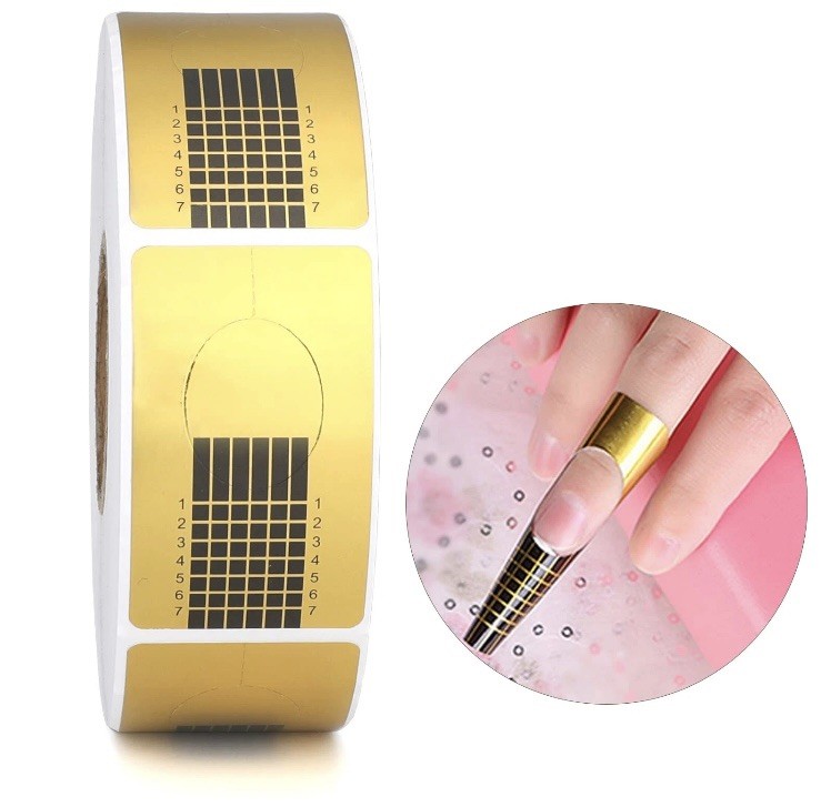 Nail Forms for Gel Builder 500PCS Paper Nail Forms for Gel Nails Gold Nail