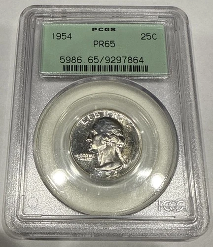 1954 Washington Quarter Silver 25C PCGS PR65 OGH Old Green Holder