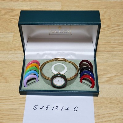 Gucci Change Bezel 12 Colors White/Gold Women's Watch Plating