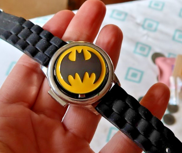 RARE Vintage Batman Watch Wristwatch Digital Accutime DC Comics Spinner Disc S21
