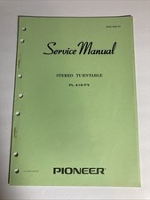 Pioneer PL-41D/FV Turntable Service Manual 1971 Vintage Rare