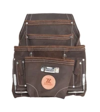 20148 10 Pocket Top Grain Leather Tool Bag Oil Tan