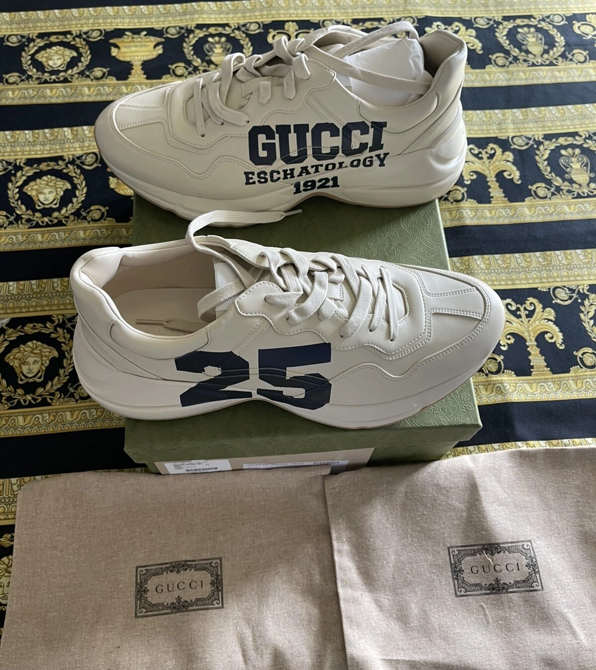 Baskets Gucci Eschatology 25 Rython authentiques neuves dans leur boîte GG G 16,5 US 17