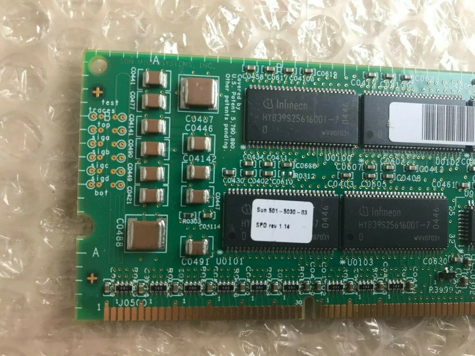 Infineon HYS144V32020WR-8-D (512MB SDRAM) Memory Module / Sun P/N 501-5030-03 - Image 3 of 4
