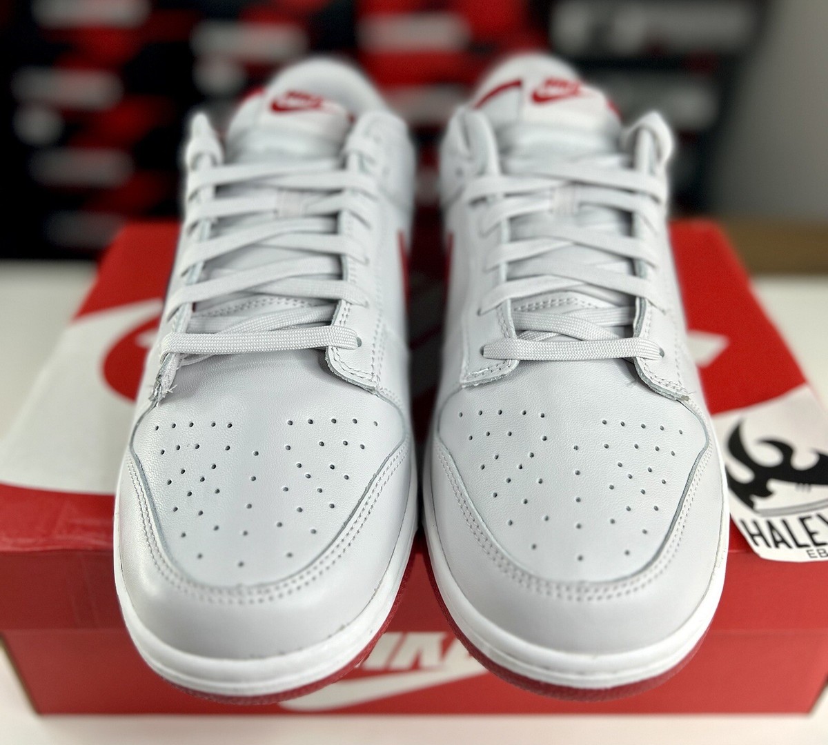 NEW Nike Dunk Low Vast Grey Varsity Red | Men's Size 7.5 NEW Nike Dunk Low Vast Grey Varsity Red | Men's Size 7.5