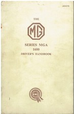 MG MGA 1600 Mk1 ROADSTER COUPE ORIGINAL 1959 INSTRUCTION & MAINTENANCE HANDBOOK