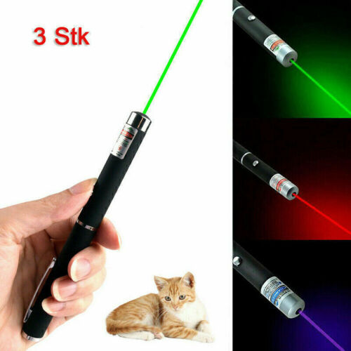 3 Packungen Laserpointer Rot Grün Blaulicht Sichtbarer Strahl Laser für Haustier Büro - Bild 6 von 7