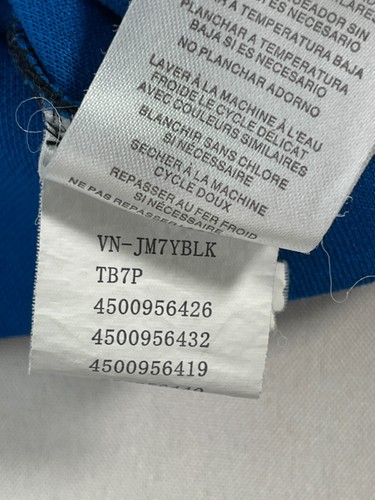 Cárdigan tejido azul bordado manga larga VANS suéter para hombre GRANDE - Imagen 12 de 13