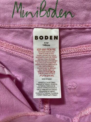 NWT Mini Boden Girls Zip Adjustable Waist Cotton 5-Pocket Flare Jeans SZ 11 Pink - Picture 10 of 12